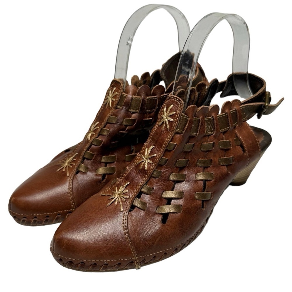 PIKOLINOS Romano Woven Leather Sling Back Mules size 37